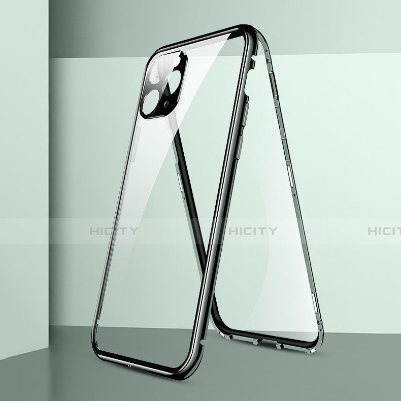 Funda Bumper Lujo Marco de Aluminio Espejo 360 Grados Carcasa T05 para Apple iPhone 11 Pro Max Verde