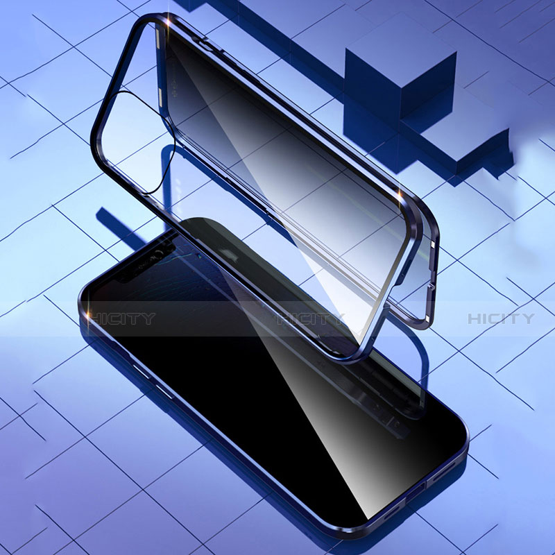 Funda Bumper Lujo Marco de Aluminio Espejo 360 Grados Carcasa T05 para Apple iPhone 12 Mini