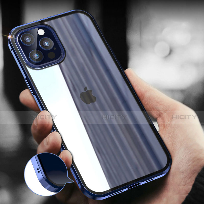 Funda Bumper Lujo Marco de Aluminio Espejo 360 Grados Carcasa T05 para Apple iPhone 12 Pro