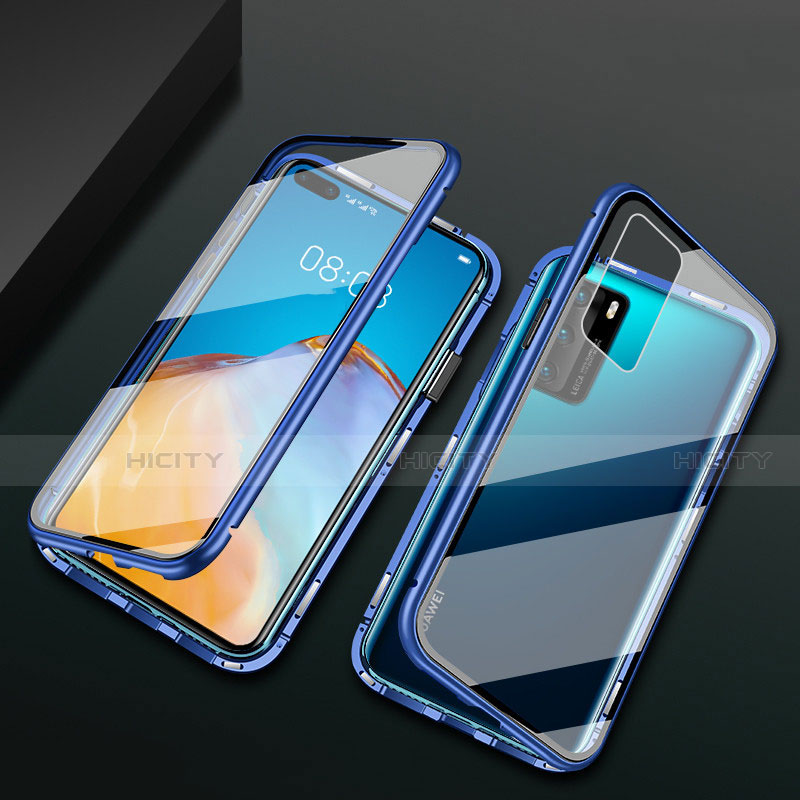 Funda Bumper Lujo Marco de Aluminio Espejo 360 Grados Carcasa T05 para Huawei P40