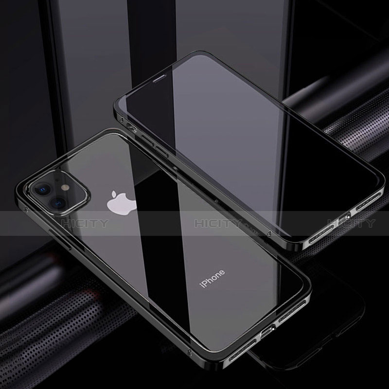 Funda Bumper Lujo Marco de Aluminio Espejo 360 Grados Carcasa T06 para Apple iPhone 12