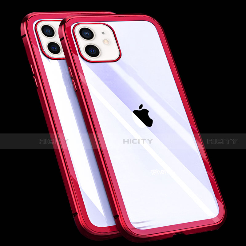 Funda Bumper Lujo Marco de Aluminio Espejo 360 Grados Carcasa T06 para Apple iPhone 12