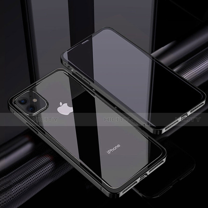 Funda Bumper Lujo Marco de Aluminio Espejo 360 Grados Carcasa T06 para Apple iPhone 12 Mini