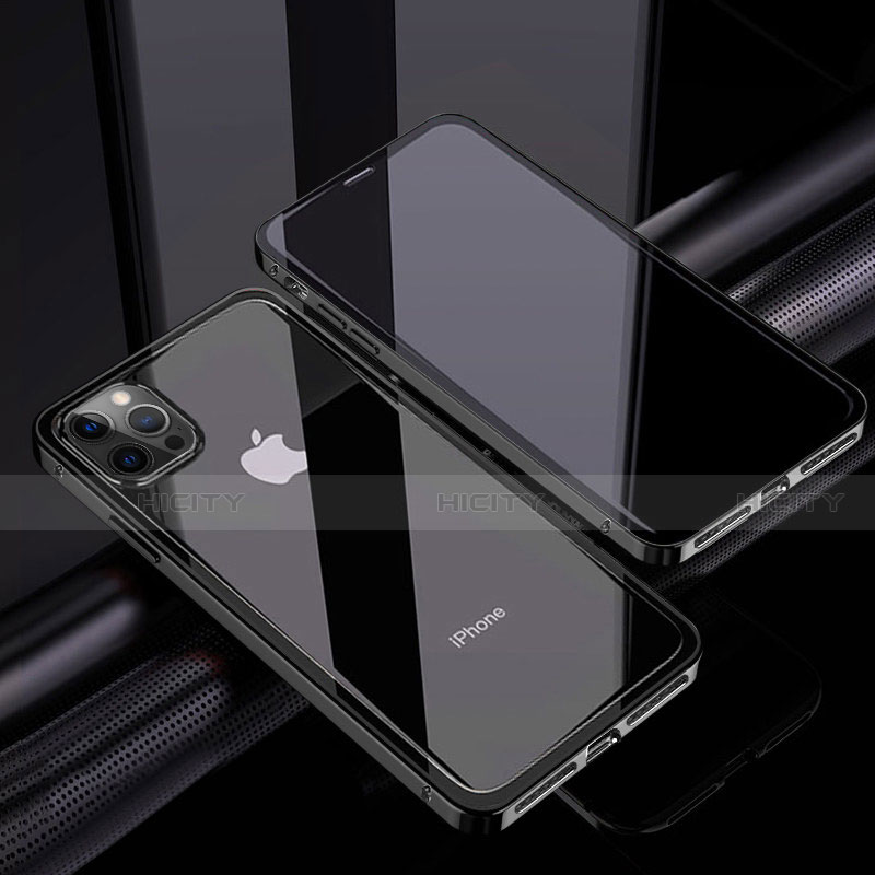 Funda Bumper Lujo Marco de Aluminio Espejo 360 Grados Carcasa T06 para Apple iPhone 12 Pro Max