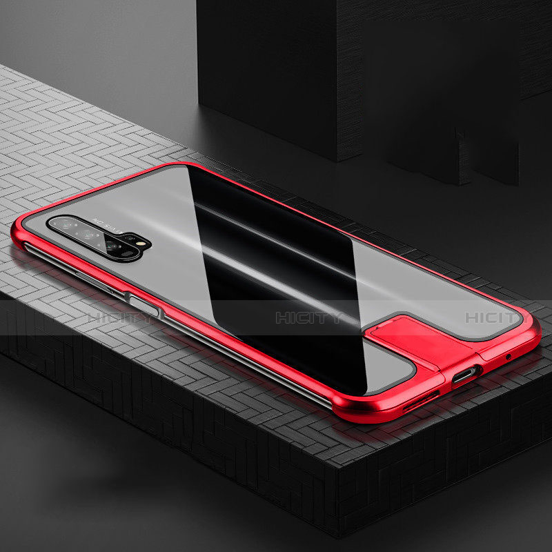 Funda Bumper Lujo Marco de Aluminio Espejo 360 Grados Carcasa T06 para Huawei Honor 20 Pro Rojo