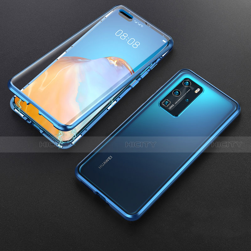 Funda Bumper Lujo Marco de Aluminio Espejo 360 Grados Carcasa T06 para Huawei P40 Pro