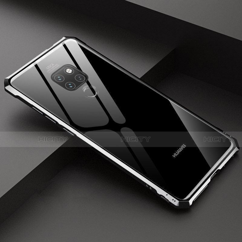 Funda Bumper Lujo Marco de Aluminio Espejo 360 Grados Carcasa T07 para Huawei Mate 20 Negro