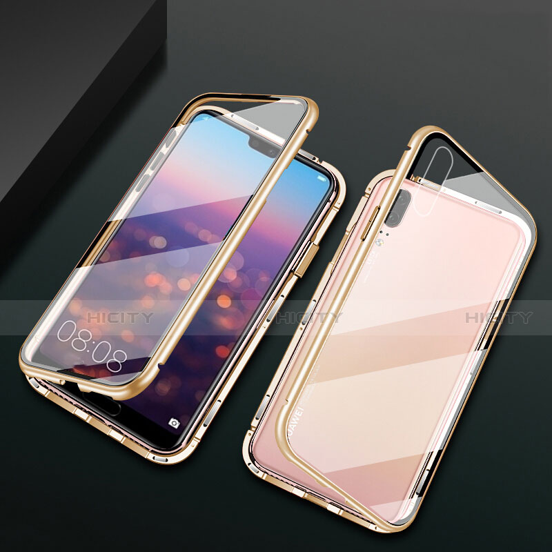 Funda Bumper Lujo Marco de Aluminio Espejo 360 Grados Carcasa T07 para Huawei P20