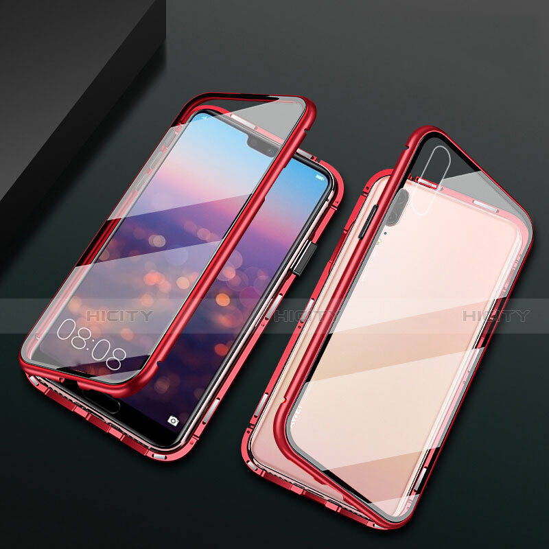 Funda Bumper Lujo Marco de Aluminio Espejo 360 Grados Carcasa T07 para Huawei P20