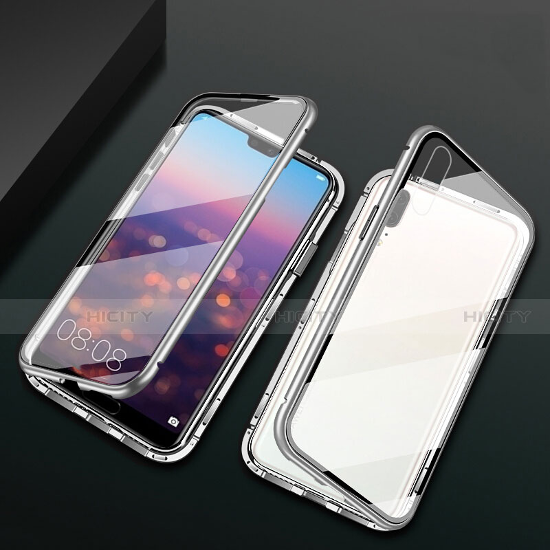 Funda Bumper Lujo Marco de Aluminio Espejo 360 Grados Carcasa T07 para Huawei P20