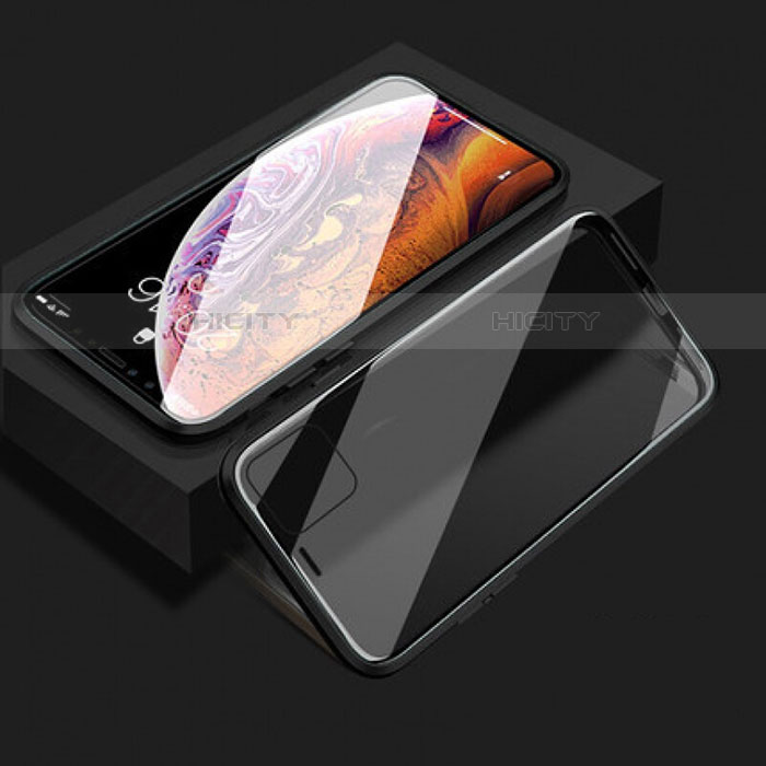 Funda Bumper Lujo Marco de Aluminio Espejo 360 Grados Carcasa T08 para Apple iPhone 11 Negro