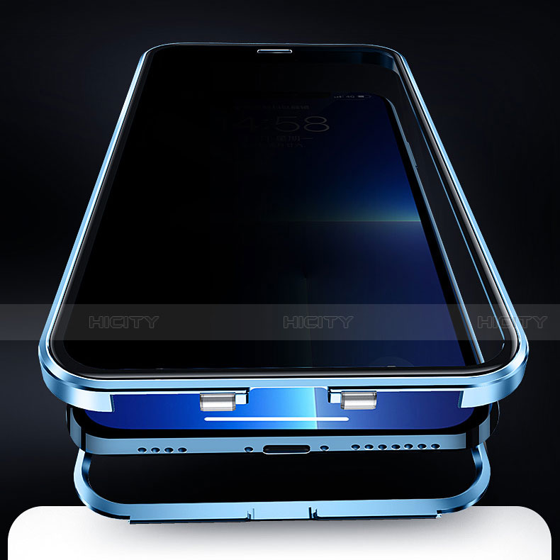 Funda Bumper Lujo Marco de Aluminio Espejo 360 Grados Carcasa Z05 para Apple iPhone 13 Pro