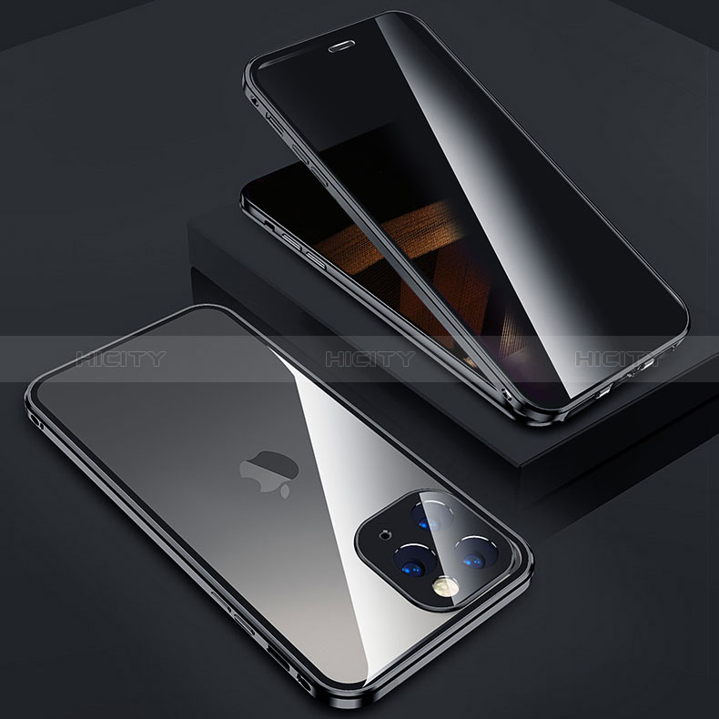 Funda Bumper Lujo Marco de Aluminio Espejo 360 Grados Carcasa Z05 para Apple iPhone 15 Pro Max