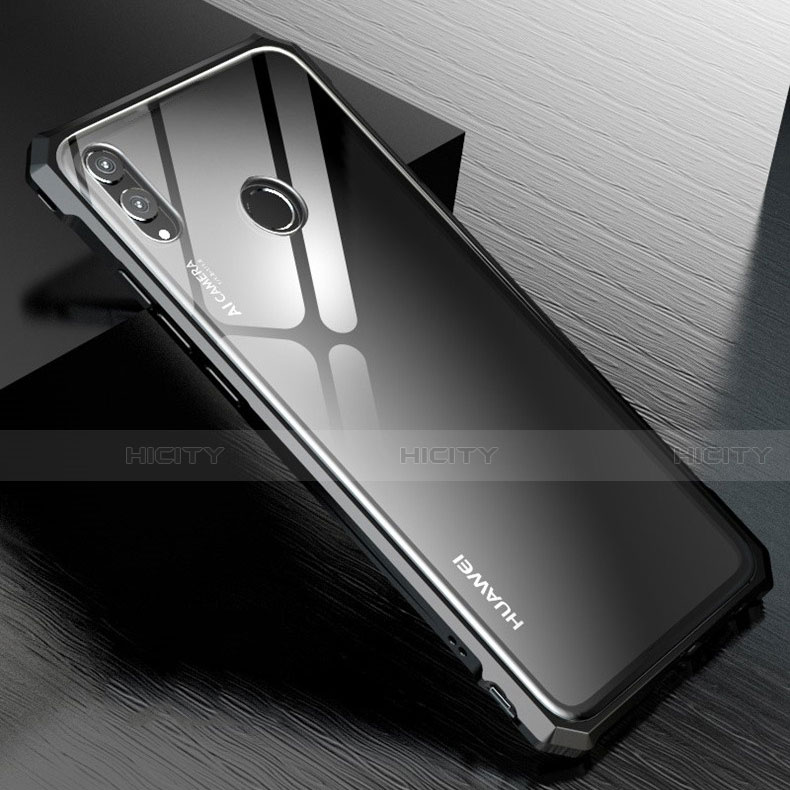 Funda Bumper Lujo Marco de Aluminio Espejo Carcasa M01 para Huawei Honor 8X Negro