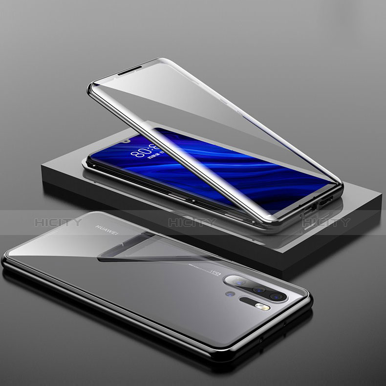 Funda Bumper Lujo Marco de Aluminio Espejo Carcasa M01 para Huawei P30 Pro New Edition Negro