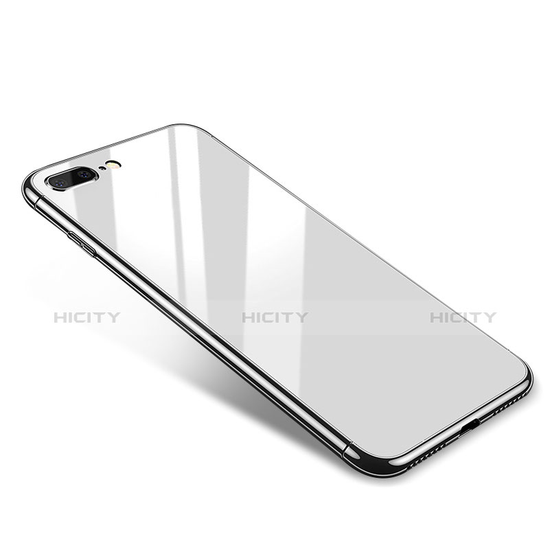 Funda Bumper Lujo Marco de Aluminio Espejo Carcasa para Apple iPhone 8 Plus Blanco