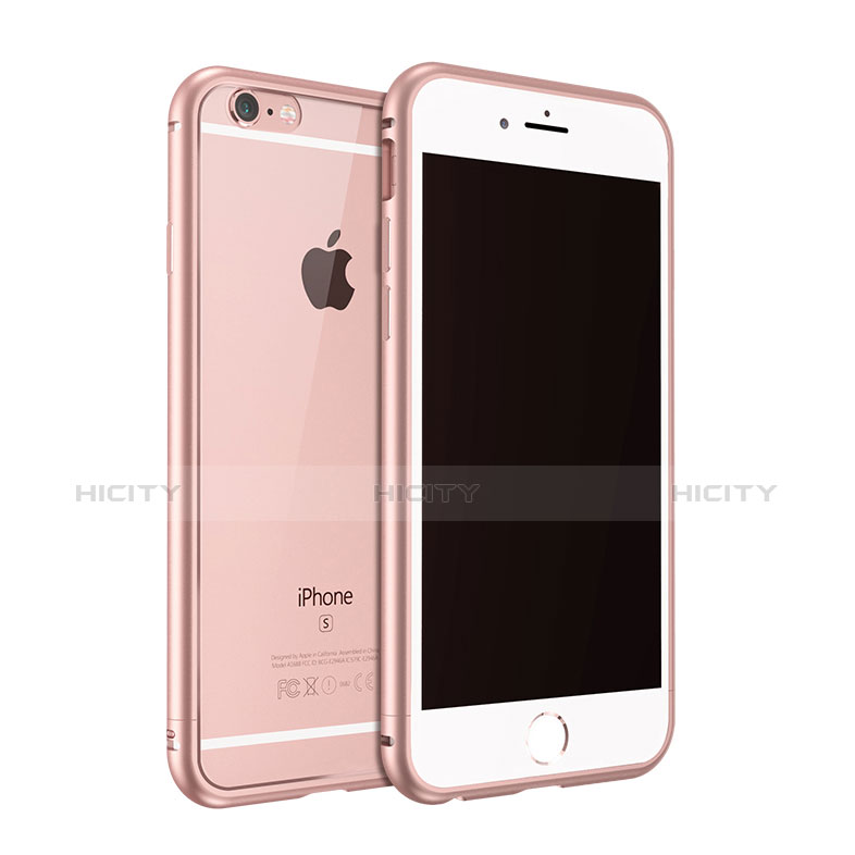 Funda Bumper Lujo Marco de Aluminio para Apple iPhone 6S Oro Rosa