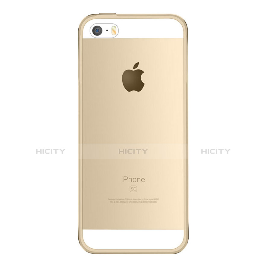 Funda Bumper Lujo Marco de Aluminio para Apple iPhone SE Oro