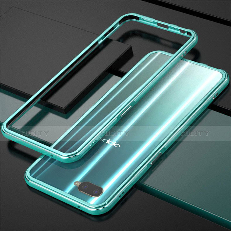 Funda Bumper Lujo Marco de Aluminio para Oppo R17 Neo Cian