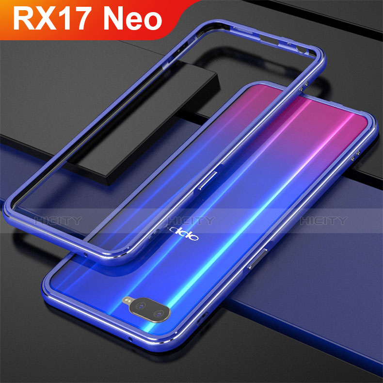 Funda Bumper Lujo Marco de Aluminio para Oppo RX17 Neo Azul