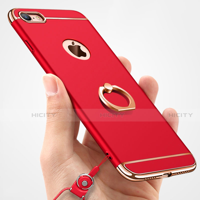Funda Bumper Lujo Marco de Metal y Plastico Carcasa con Anillo de dedo Soporte A01 para Apple iPhone SE (2020)