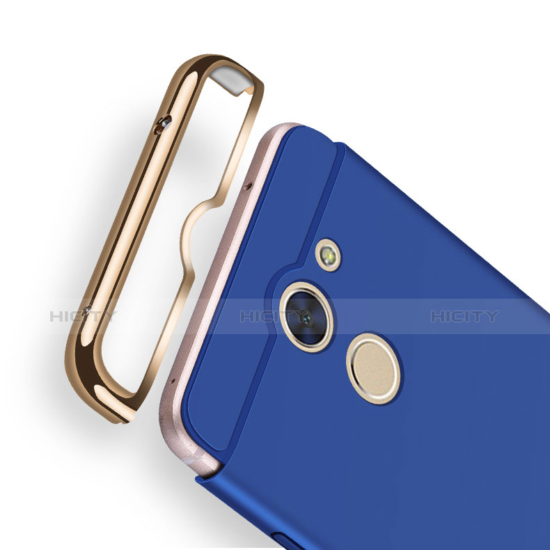 Funda Bumper Lujo Marco de Metal y Plastico Carcasa con Anillo de dedo Soporte A01 para Huawei Enjoy 7 Plus