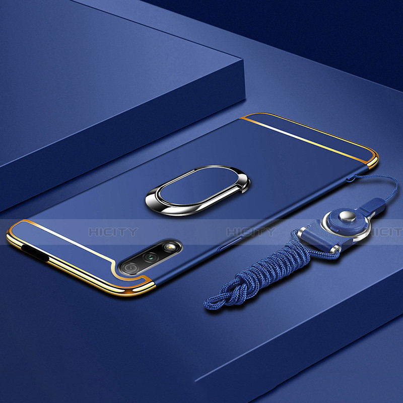 Funda Bumper Lujo Marco de Metal y Plastico Carcasa con Anillo de dedo Soporte A01 para Huawei Honor 9X