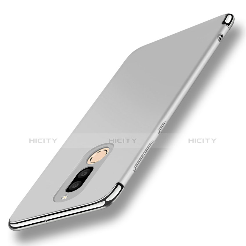 Funda Bumper Lujo Marco de Metal y Plastico Carcasa con Anillo de dedo Soporte A01 para Huawei Maimang 6 Plata