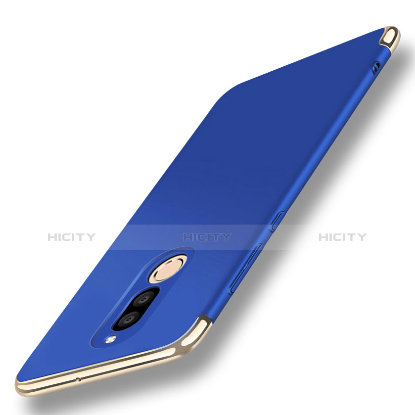 Funda Bumper Lujo Marco de Metal y Plastico Carcasa con Anillo de dedo Soporte A01 para Huawei Mate 10 Lite Azul