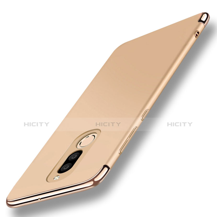 Funda Bumper Lujo Marco de Metal y Plastico Carcasa con Anillo de dedo Soporte A01 para Huawei Mate 10 Lite Oro