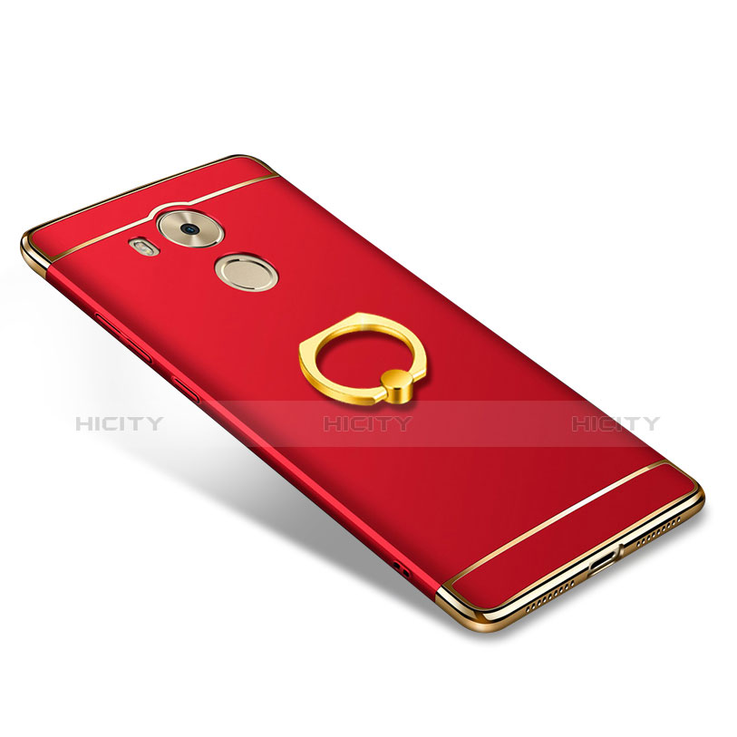 Funda Bumper Lujo Marco de Metal y Plastico Carcasa con Anillo de dedo Soporte A01 para Huawei Mate 8