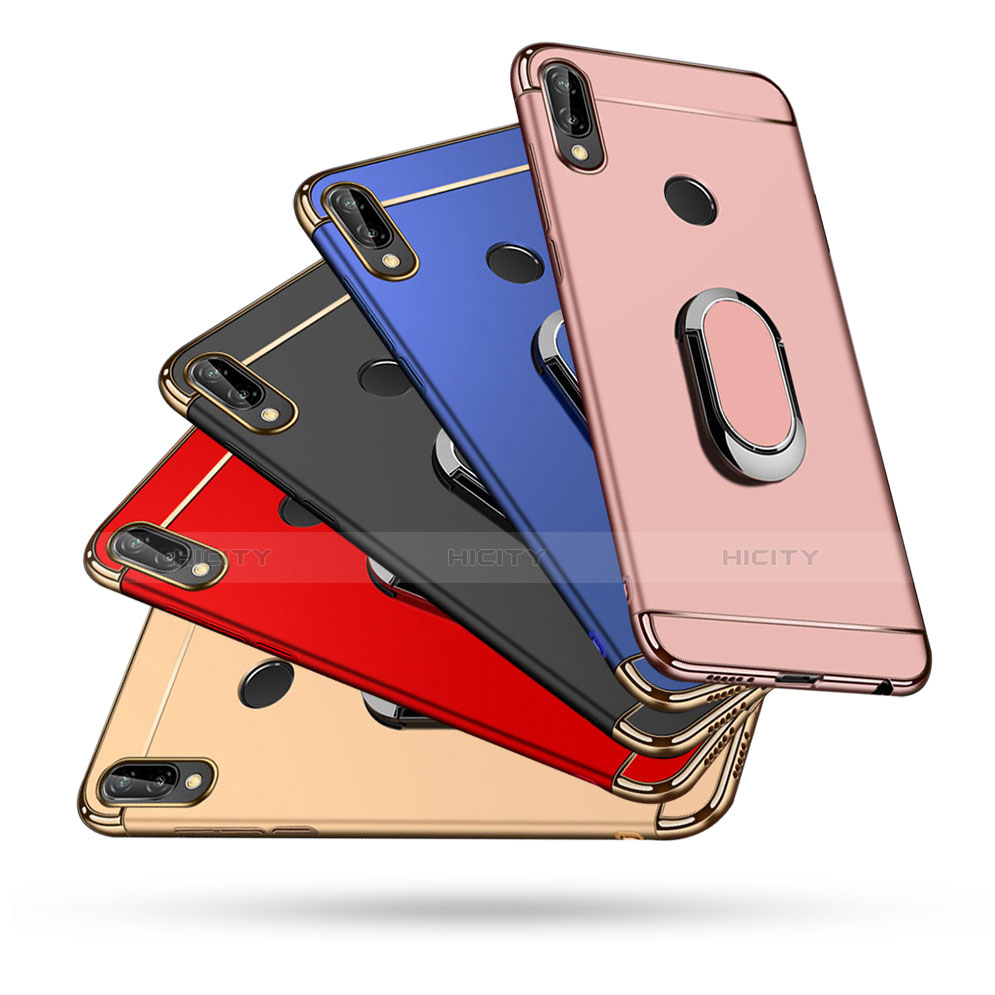 Funda Bumper Lujo Marco de Metal y Plastico Carcasa con Anillo de dedo Soporte A01 para Huawei Nova 3i