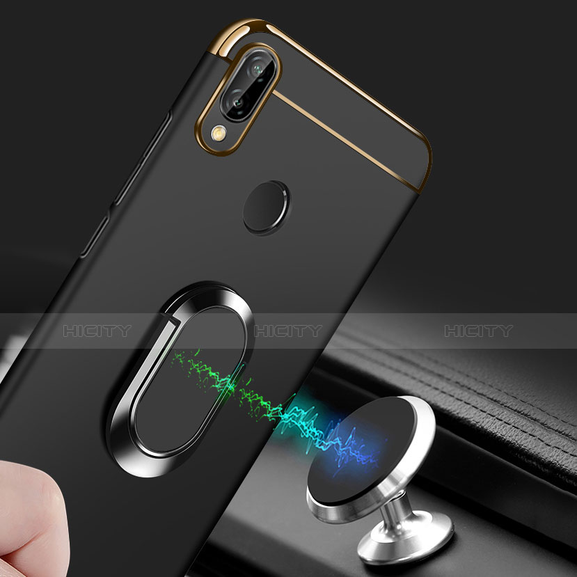 Funda Bumper Lujo Marco de Metal y Plastico Carcasa con Anillo de dedo Soporte A01 para Huawei Nova 3i