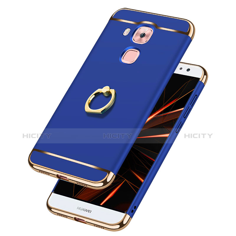 Funda Bumper Lujo Marco de Metal y Plastico Carcasa con Anillo de dedo Soporte A01 para Huawei Nova Plus