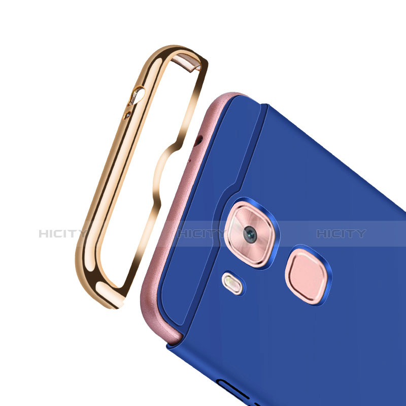 Funda Bumper Lujo Marco de Metal y Plastico Carcasa con Anillo de dedo Soporte A01 para Huawei Nova Plus