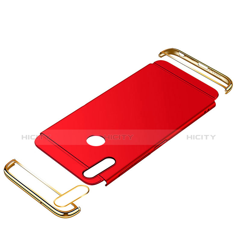 Funda Bumper Lujo Marco de Metal y Plastico Carcasa con Anillo de dedo Soporte A01 para Huawei P Smart+ Plus