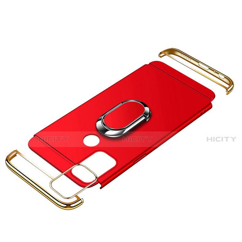 Funda Bumper Lujo Marco de Metal y Plastico Carcasa con Anillo de dedo Soporte A01 para Oppo A53