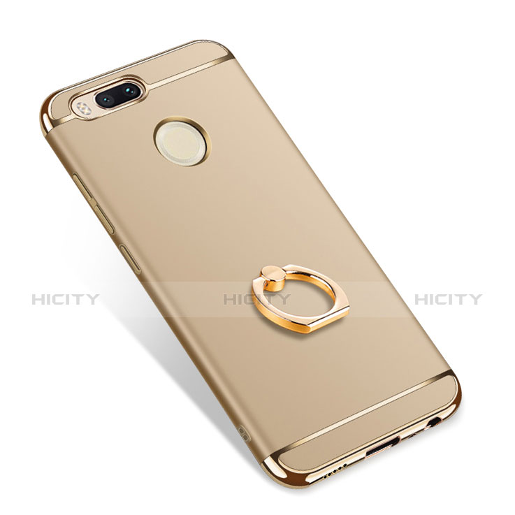 Funda Bumper Lujo Marco de Metal y Plastico Carcasa con Anillo de dedo Soporte A01 para Xiaomi Mi A1