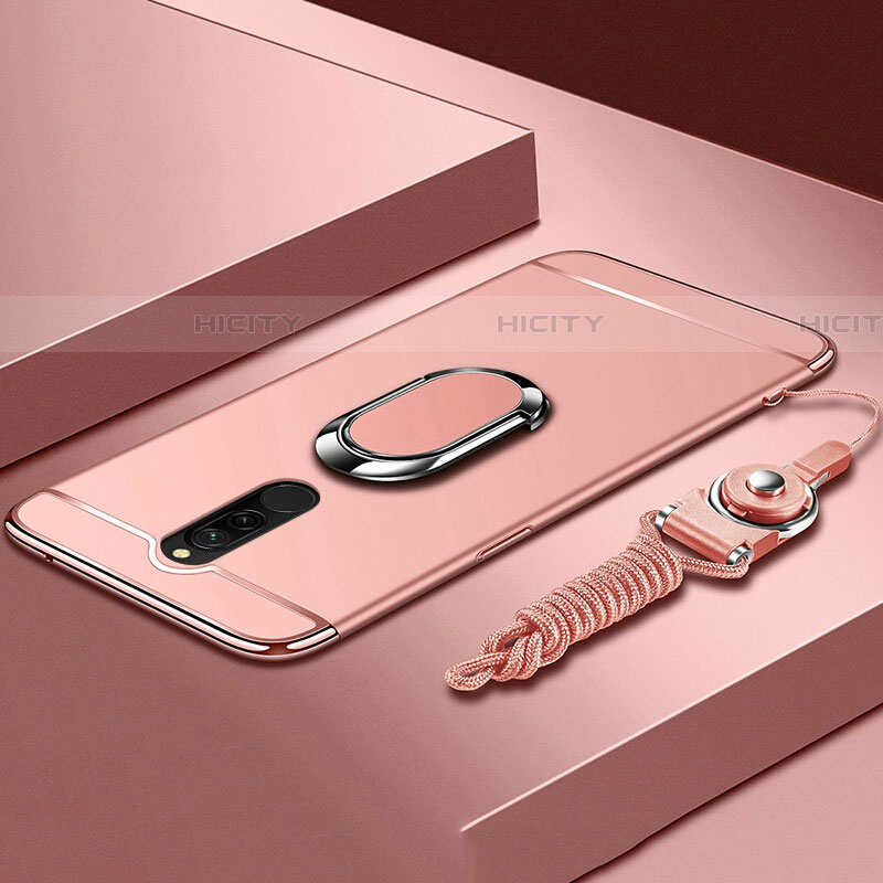 Funda Bumper Lujo Marco de Metal y Plastico Carcasa con Anillo de dedo Soporte A01 para Xiaomi Redmi 8