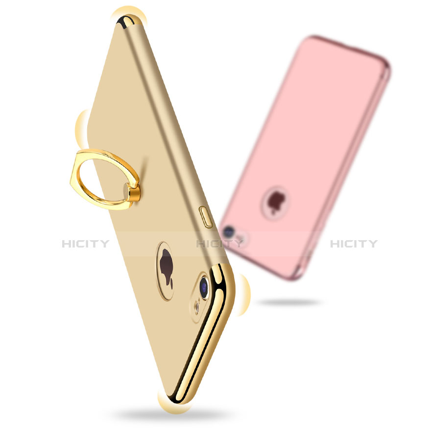 Funda Bumper Lujo Marco de Metal y Plastico Carcasa con Anillo de dedo Soporte A02 para Apple iPhone SE (2020)