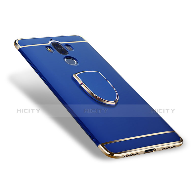 Funda Bumper Lujo Marco de Metal y Plastico Carcasa con Anillo de dedo Soporte A02 para Huawei Mate 9