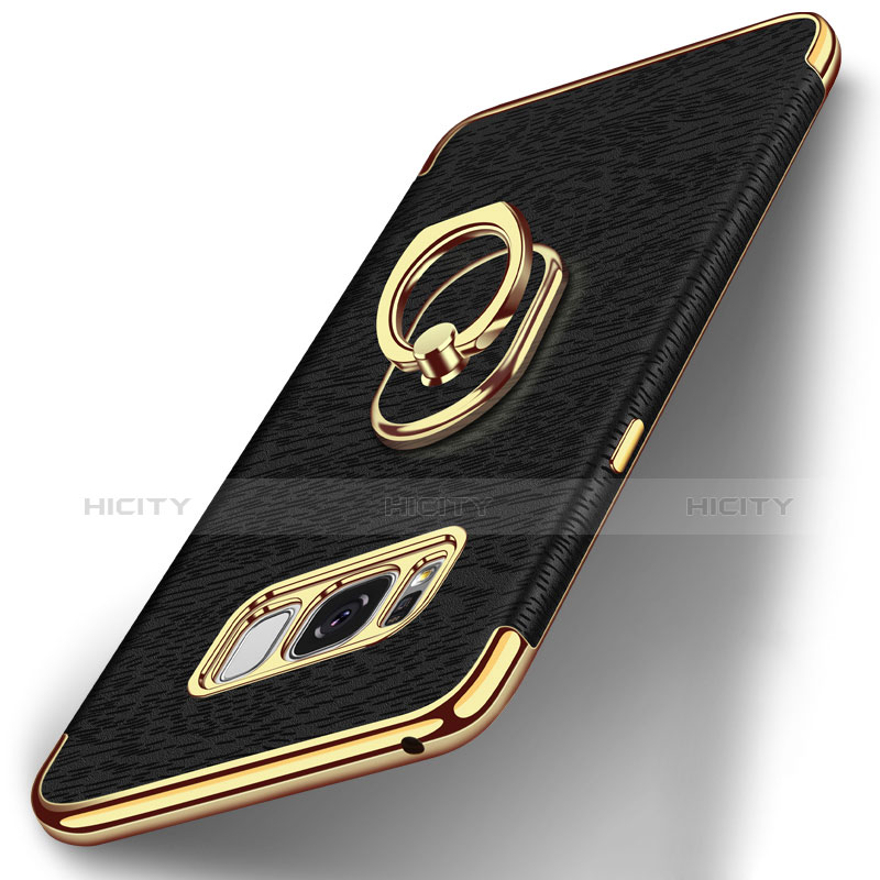 Funda Bumper Lujo Marco de Metal y Plastico Carcasa con Anillo de dedo Soporte A02 para Samsung Galaxy S8