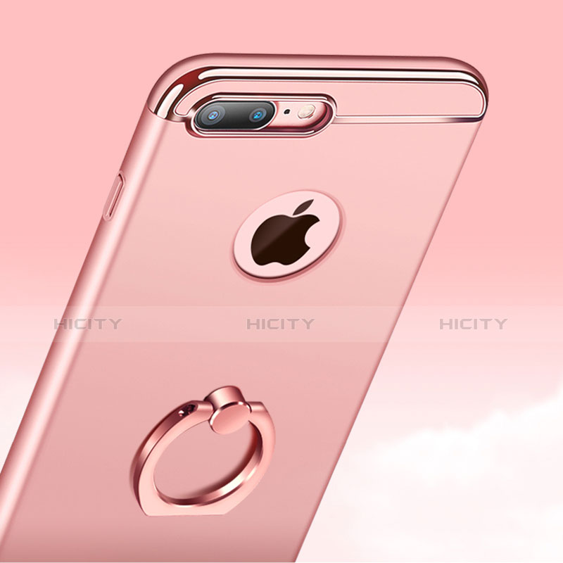 Funda Bumper Lujo Marco de Metal y Plastico Carcasa con Anillo de dedo Soporte A05 para Apple iPhone 8 Plus