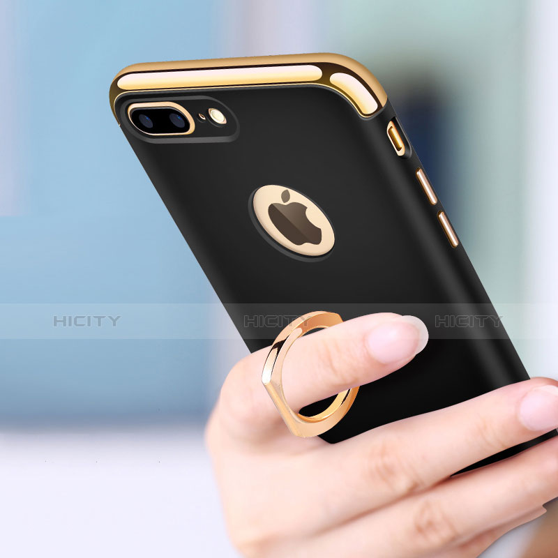 Funda Bumper Lujo Marco de Metal y Plastico Carcasa con Anillo de dedo Soporte A07 para Apple iPhone 8 Plus