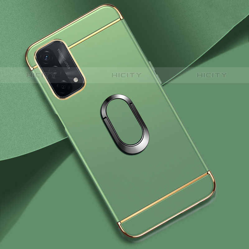 Funda Bumper Lujo Marco de Metal y Plastico Carcasa con Anillo de dedo Soporte P02 para OnePlus Nord N200 5G