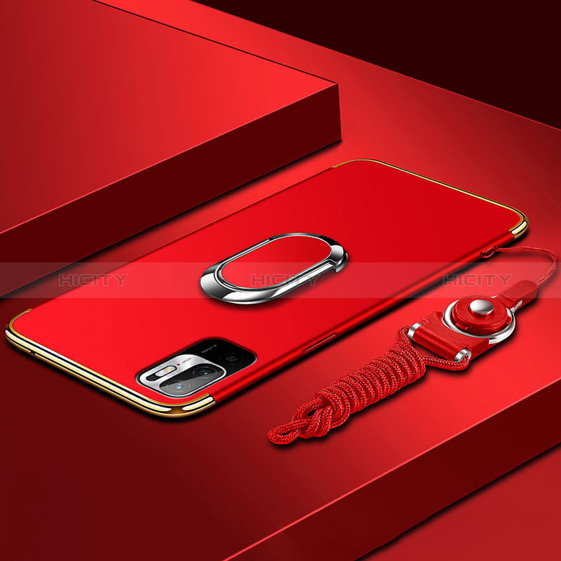 Funda Bumper Lujo Marco de Metal y Plastico Carcasa con Anillo de dedo Soporte para Xiaomi Redmi Note 11 SE 5G