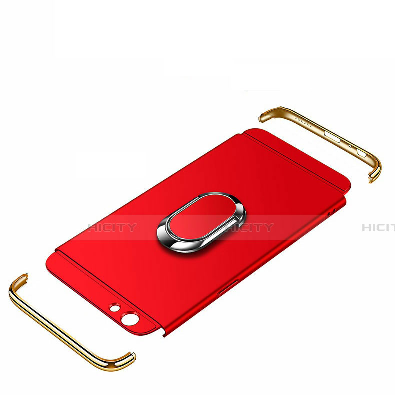 Funda Bumper Lujo Marco de Metal y Plastico Carcasa con Anillo de dedo Soporte T01 para Apple iPhone 11 Pro