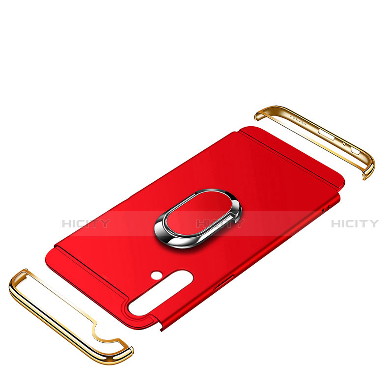 Funda Bumper Lujo Marco de Metal y Plastico Carcasa con Anillo de dedo Soporte T01 para Huawei Nova 5