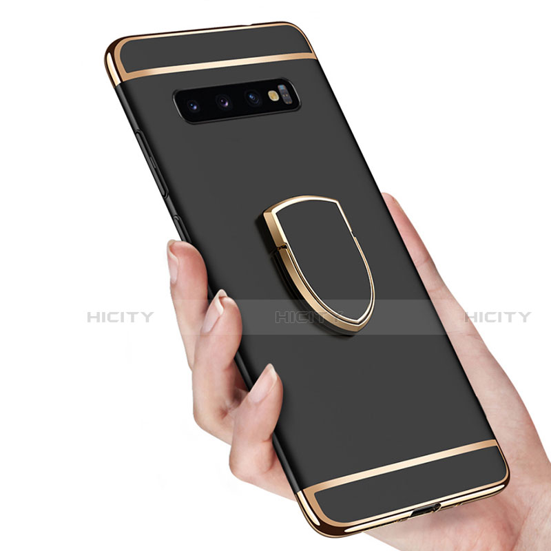 Funda Bumper Lujo Marco de Metal y Plastico Carcasa con Anillo de dedo Soporte T01 para Samsung Galaxy S10 5G