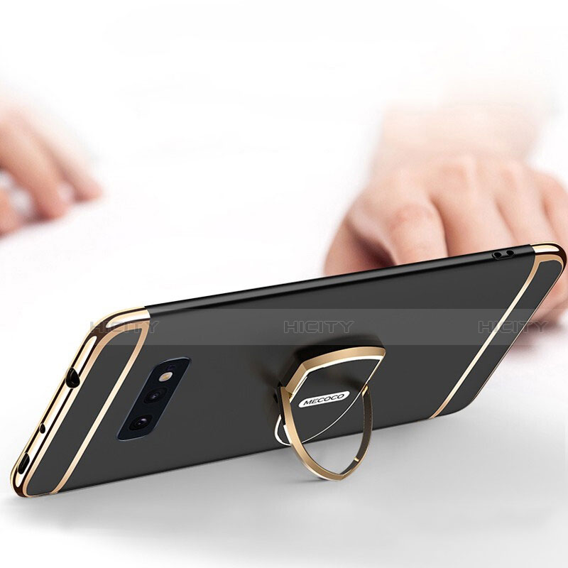 Funda Bumper Lujo Marco de Metal y Plastico Carcasa con Anillo de dedo Soporte T01 para Samsung Galaxy S10e